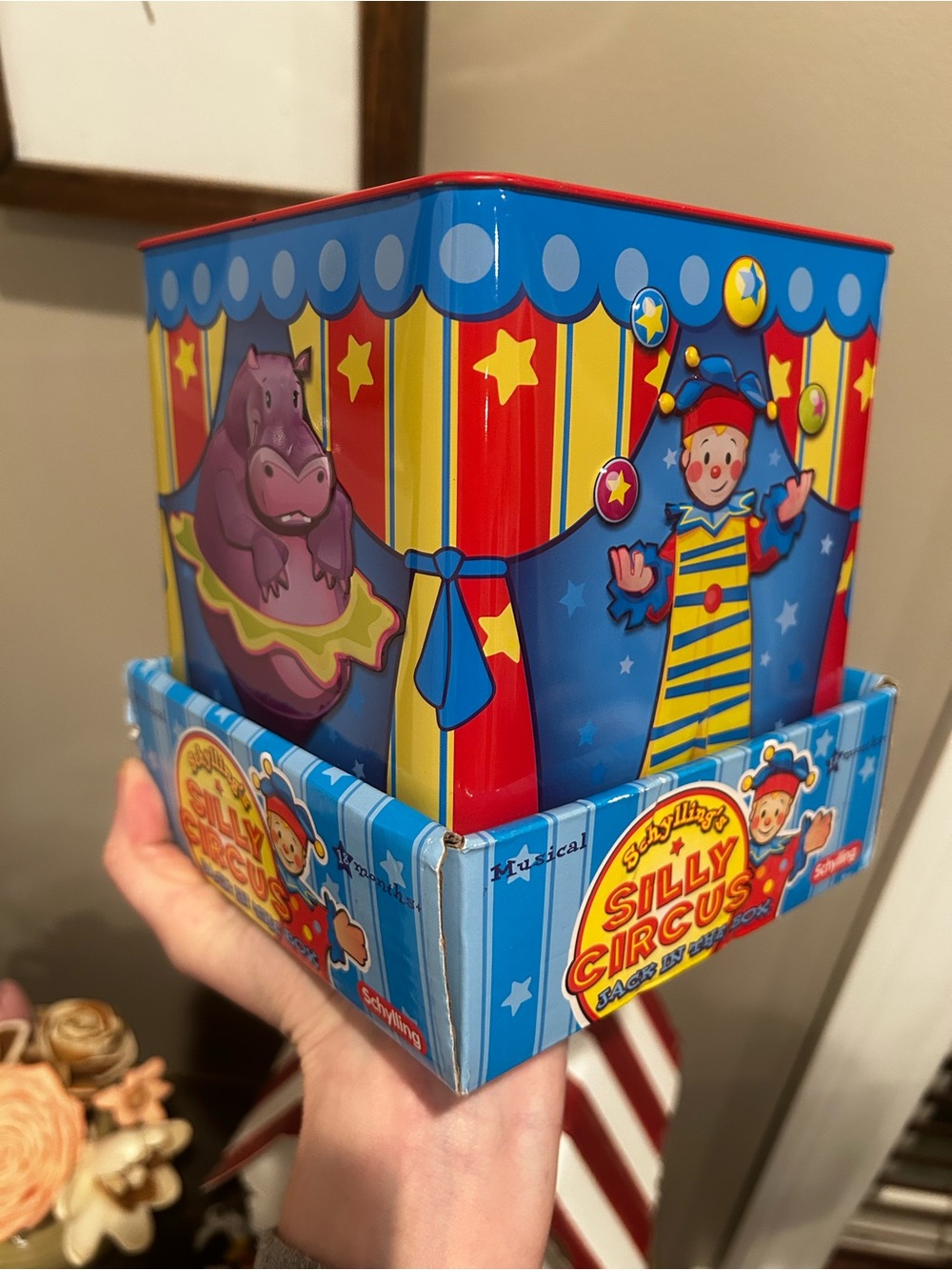 Silly Circus Musical Jack-in-the-Box Toy - Blue & Red